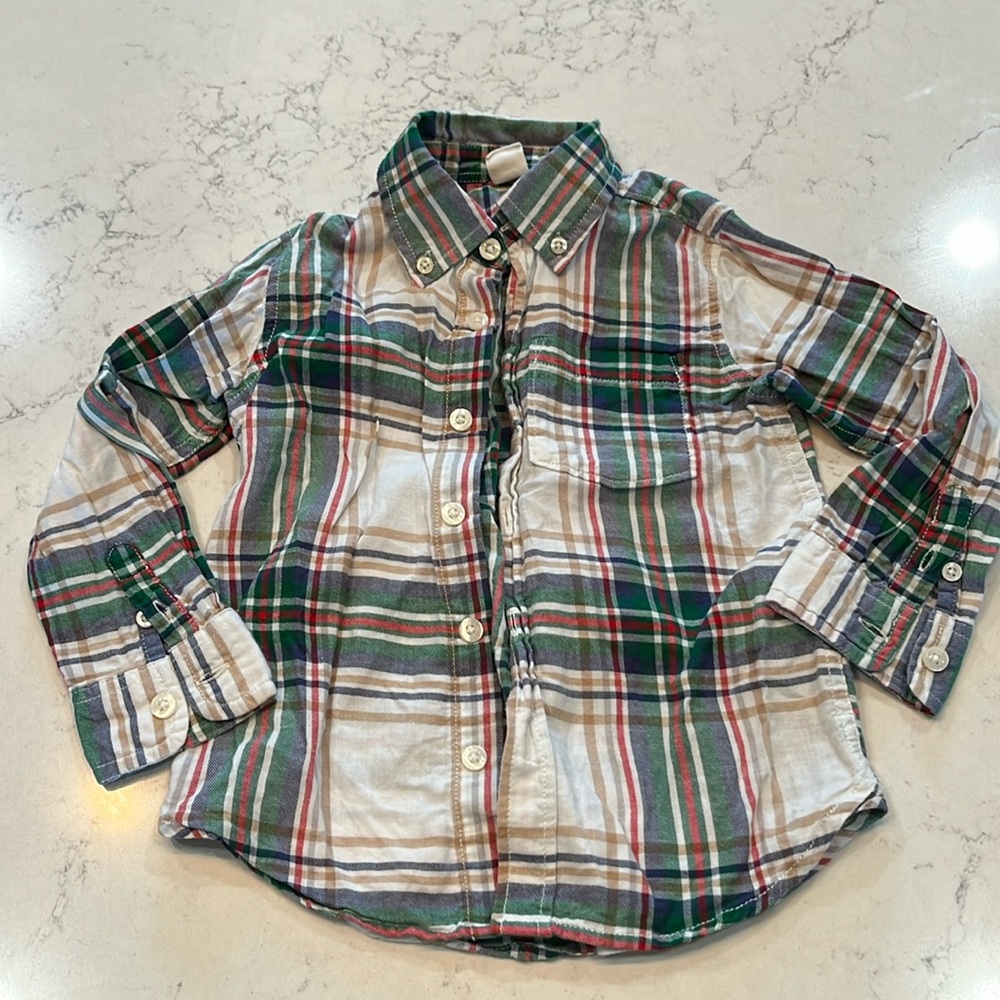 Gap thin plaid/ flannel button down